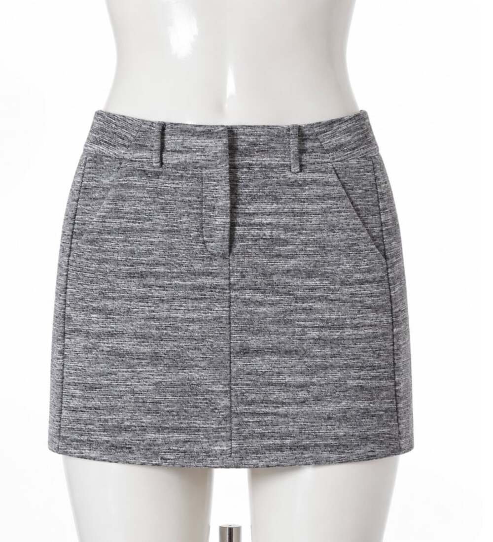 NWT Loft Simone Heathered Gray Mini Skirt Belt Loops Pockets Front and Back 00P